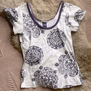 Lucky Brand 100% Cotton Graphic Purple Tee, Size M